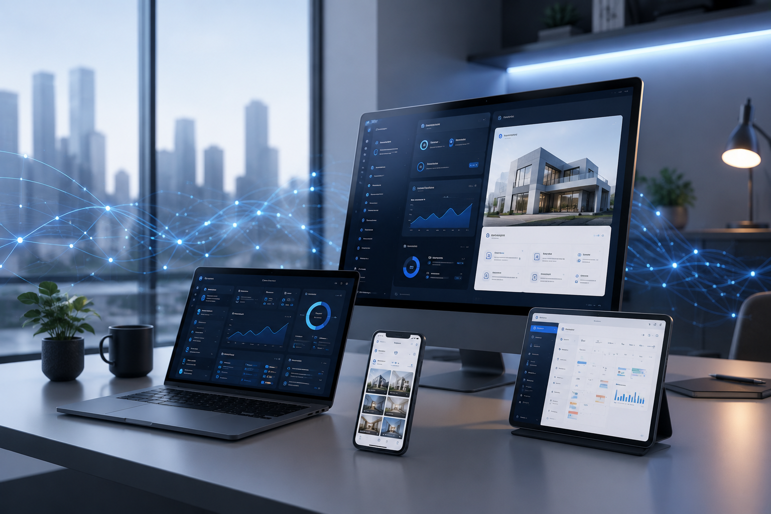KAZAgenticTech dashboards across desktop, laptop, tablet and mobile